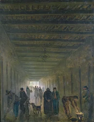 Korridor des Saint-Lazare-Gefängnisses im Jahr 1793